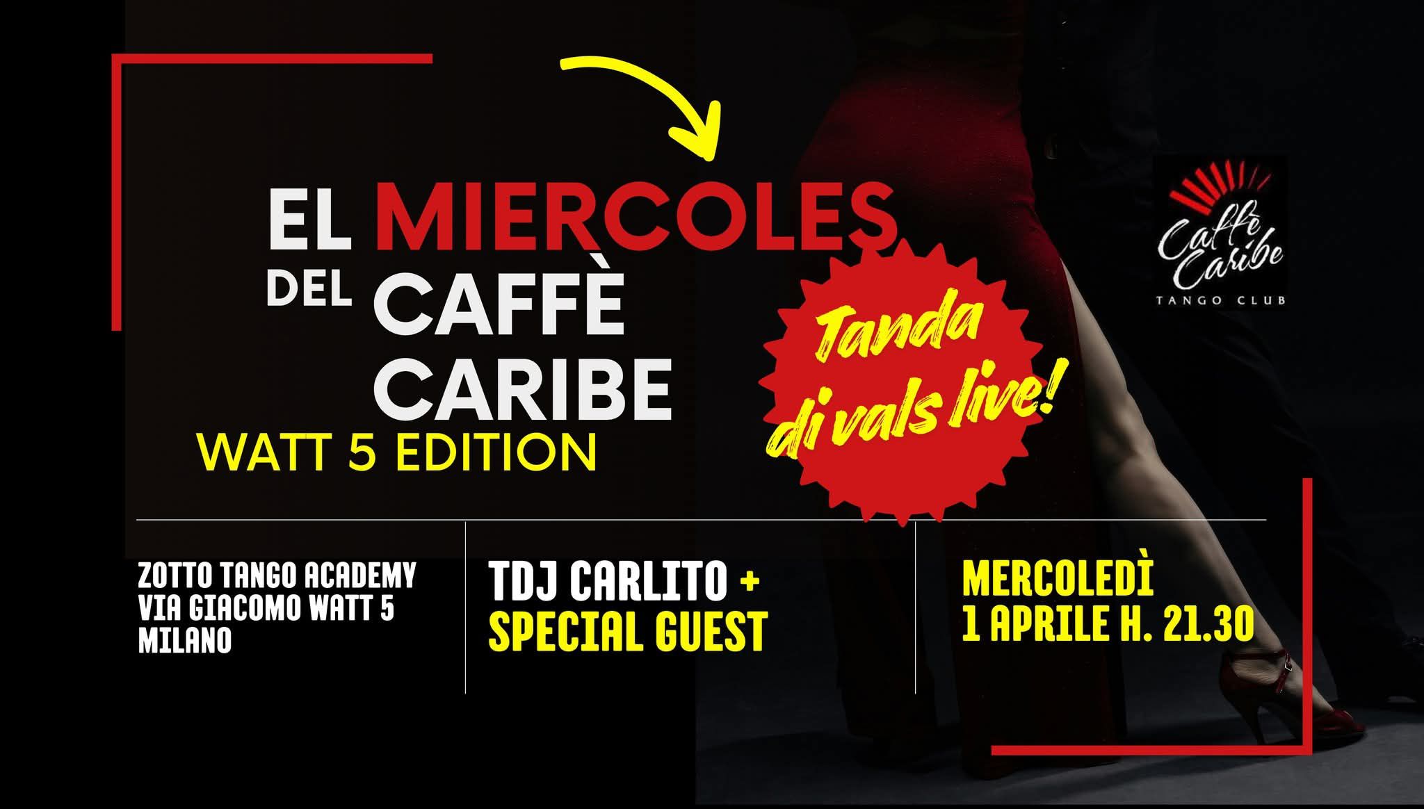 TDJ CARLITO EL MILONGUERO - TANDA LIVE VALZ CON IVO BERTINO - CAFFE CARIBE @ VIA WATT 5 — Evento tango a Milano