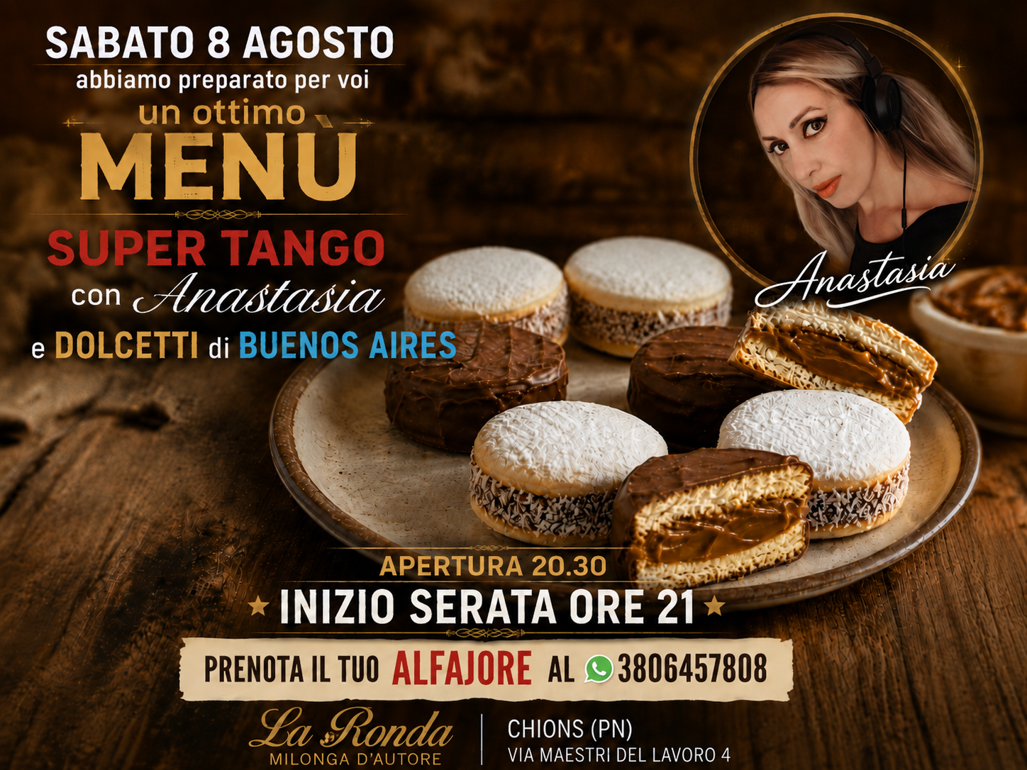 Super milonga con Anastasia e alfajores per tutti — Evento tango a Chions